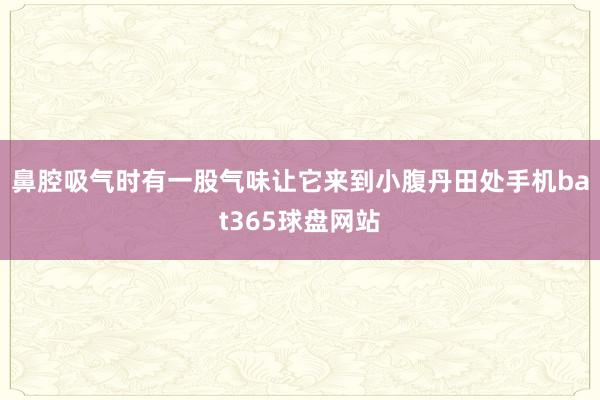 鼻腔吸气时有一股气味让它来到小腹丹田处手机bat365球盘网站