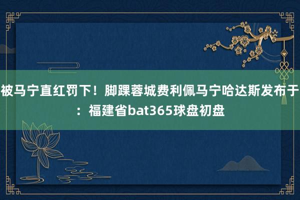 被马宁直红罚下！脚踝蓉城费利佩马宁哈达斯发布于：福建省bat365球盘初盘