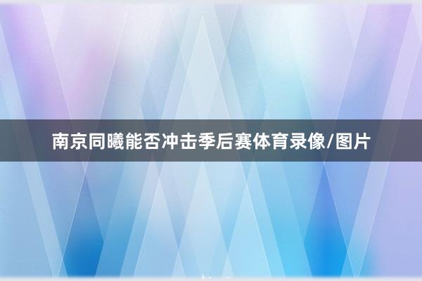 南京同曦能否冲击季后赛体育录像/图片